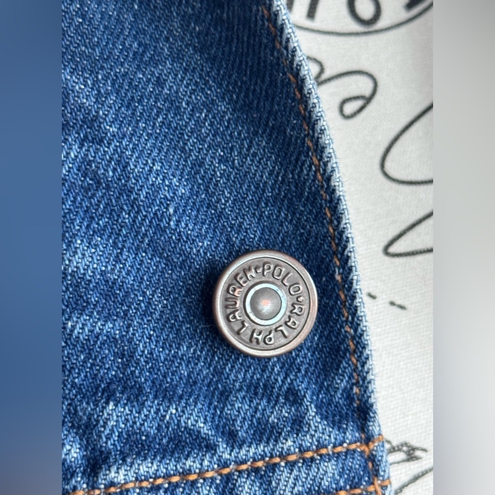 vintage 80s 90s ralph lauren western denim corduroy collar jean jacket - Picture 4 of 13